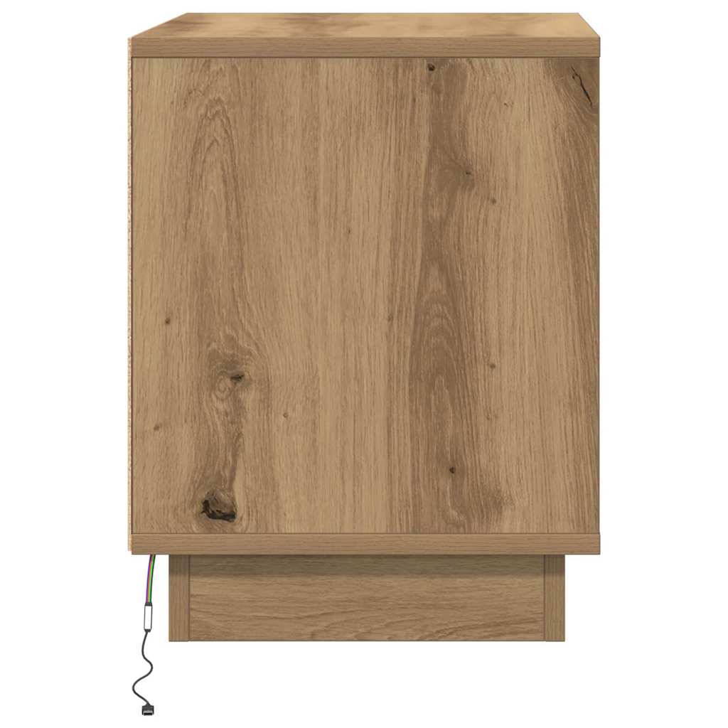 Bedside Cabinet with 2 pcs Artisan oak 44 x 34.5 x 45 cm