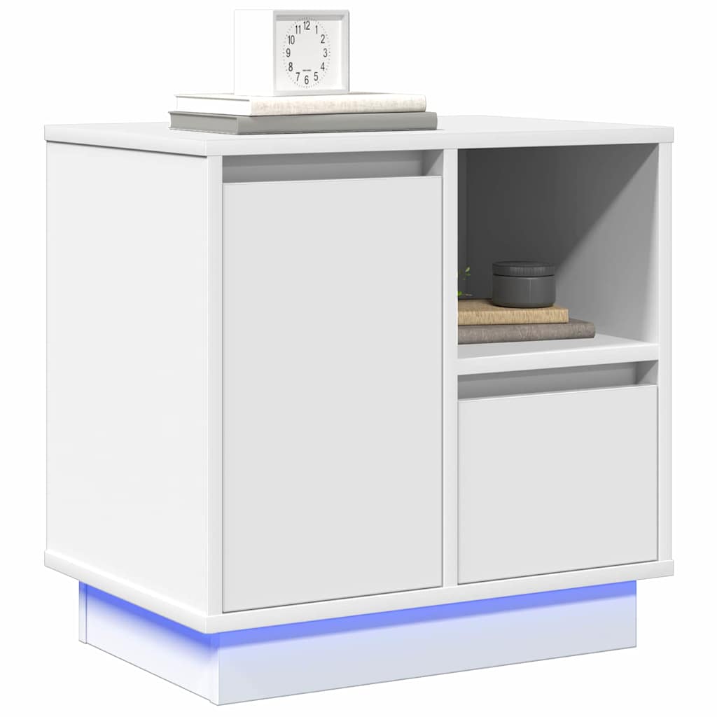 Bedside Cabinet with White 50 x 34.5 x 50 cm Engineered wood
