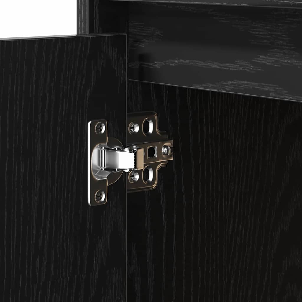 Bedside Cabinet with Black 50 x 34.5 x 50 cm Engineered wood