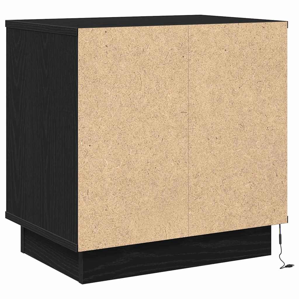 Bedside Cabinet with Black 50 x 34.5 x 50 cm Engineered wood