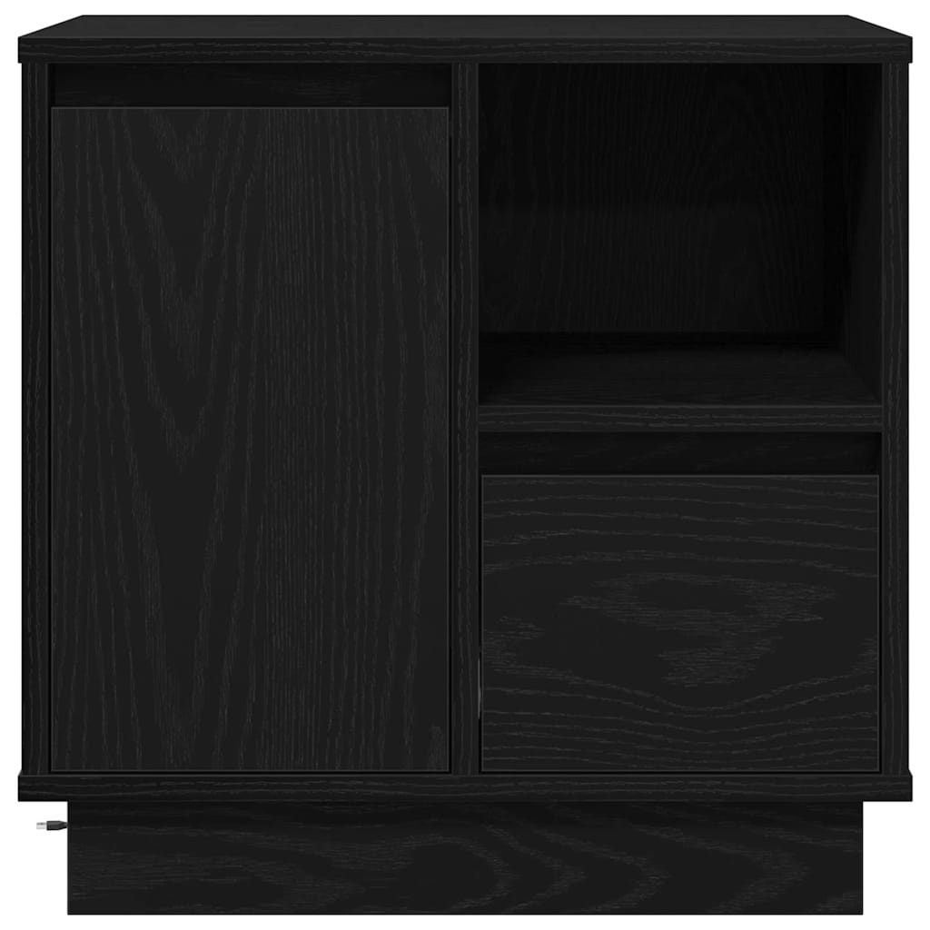 Bedside Cabinet with Black 50 x 34.5 x 50 cm Engineered wood