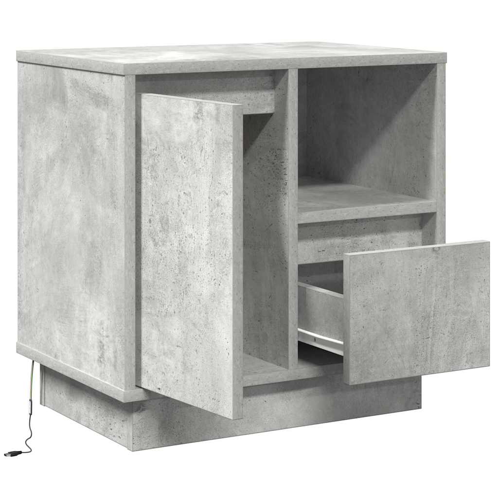 Bedside Cabinet Concrete grey 50 x 34.5 x 50 cm Engineered wood