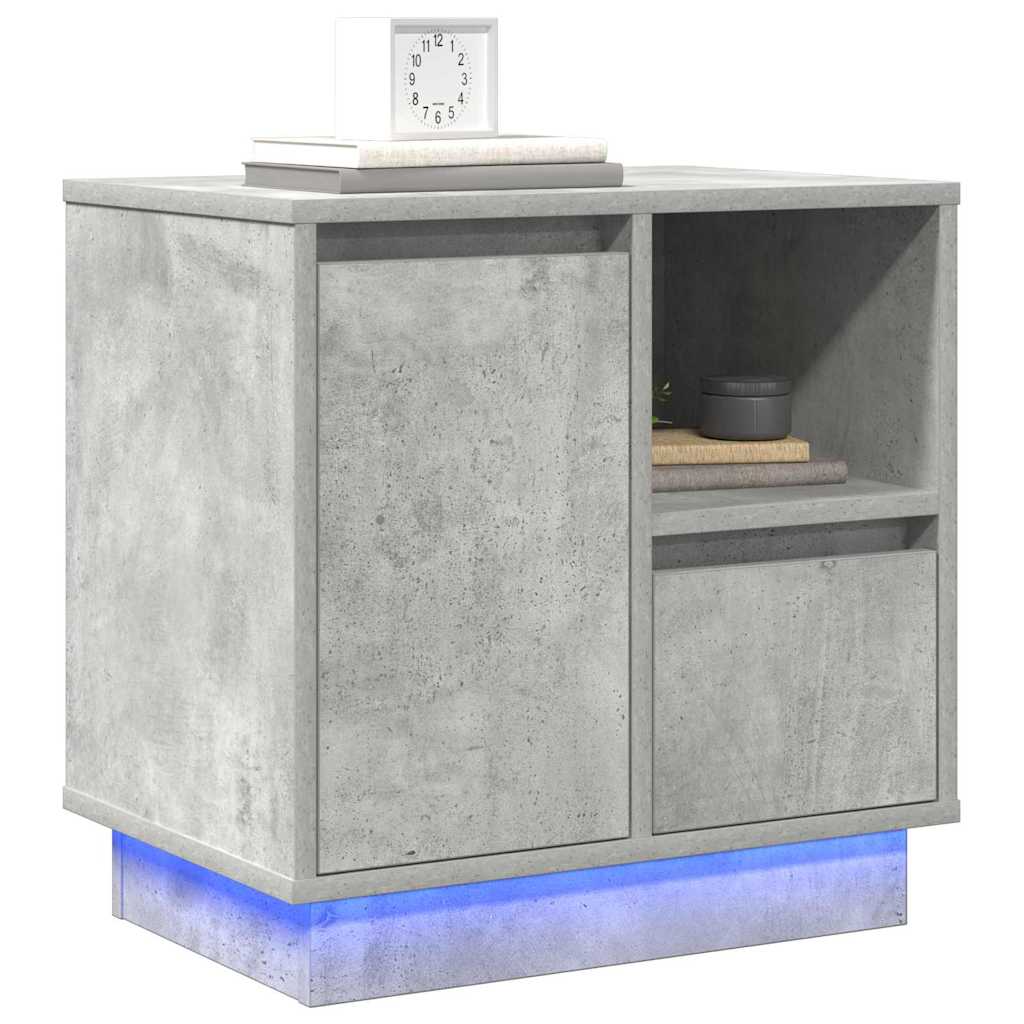 Bedside Cabinet Concrete grey 50 x 34.5 x 50 cm Engineered wood