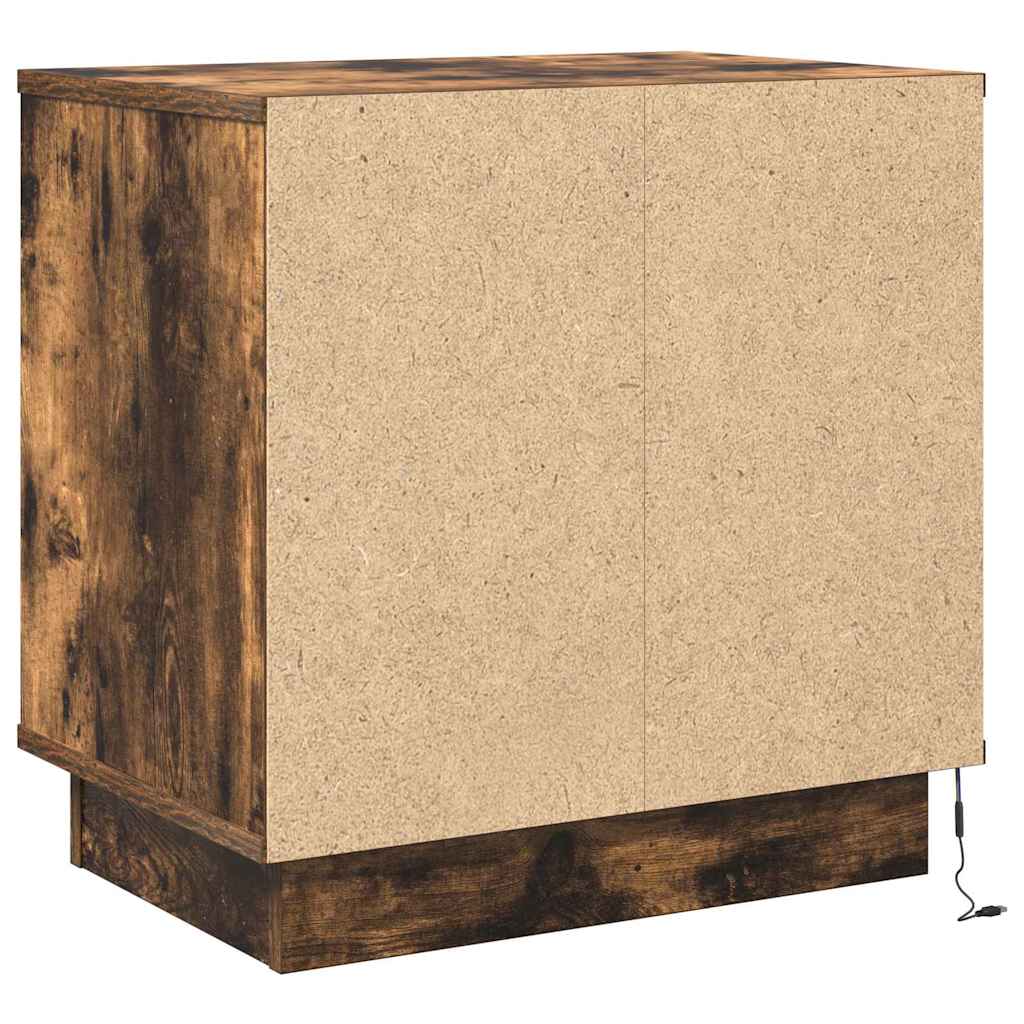 Bedside Cabinet Smoked oak 50 x 34.5 x 50 cm Engineered wood