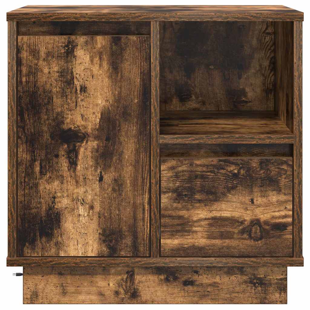 Bedside Cabinet with Drawer 2 pcs Smoked oak 50 x 34.5 x 50 cm