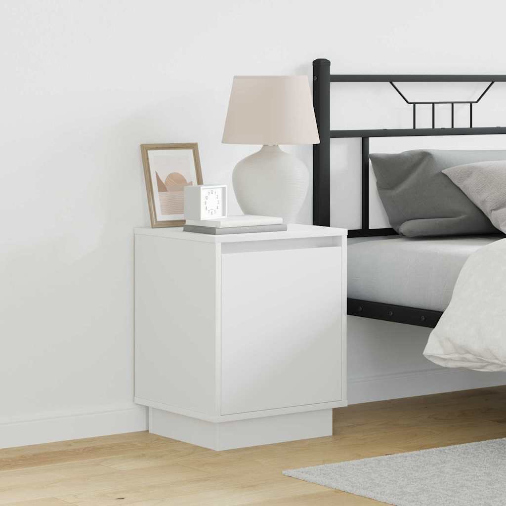 Bedside Cabinet with White 39 x 34.5 x 50 cm Engineered wood