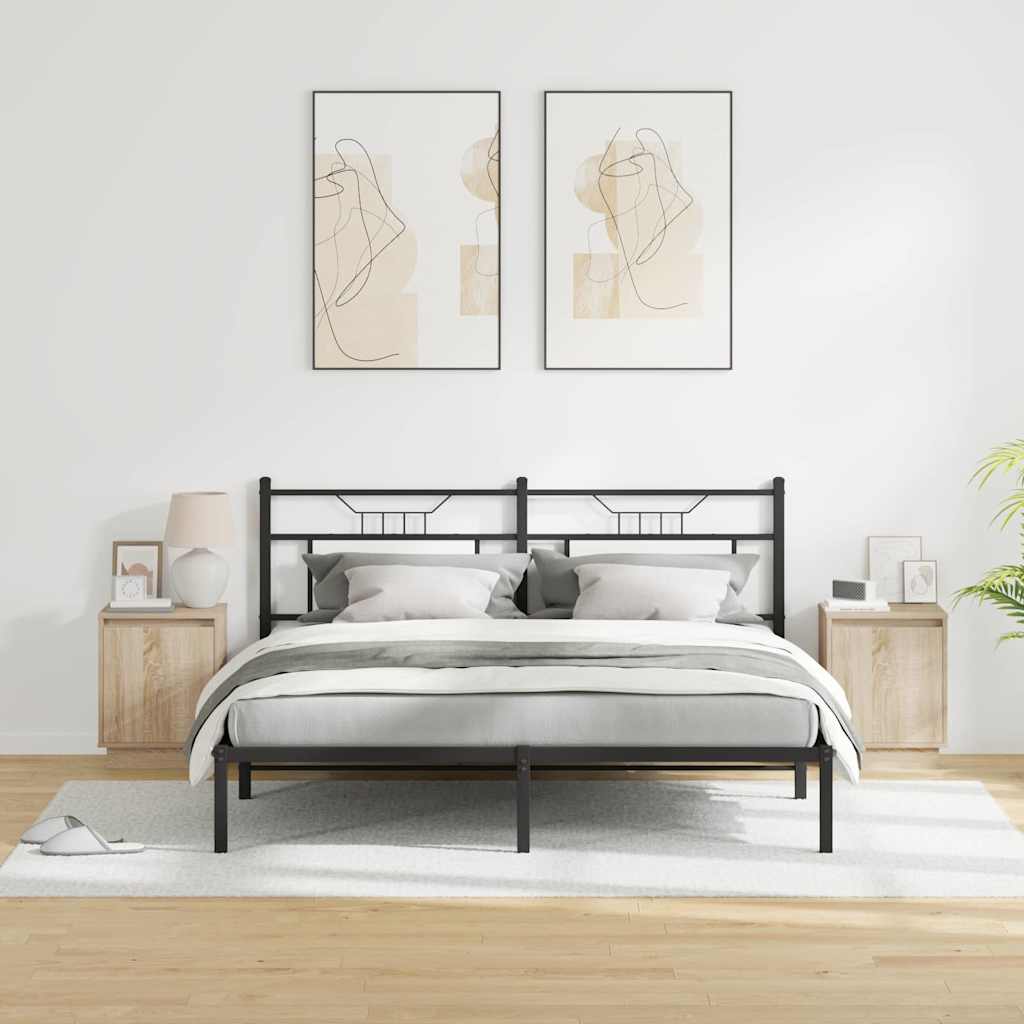Bedside Cabinet with 2 pcs Sonoma oak 39 x 34.5 x 50 cm