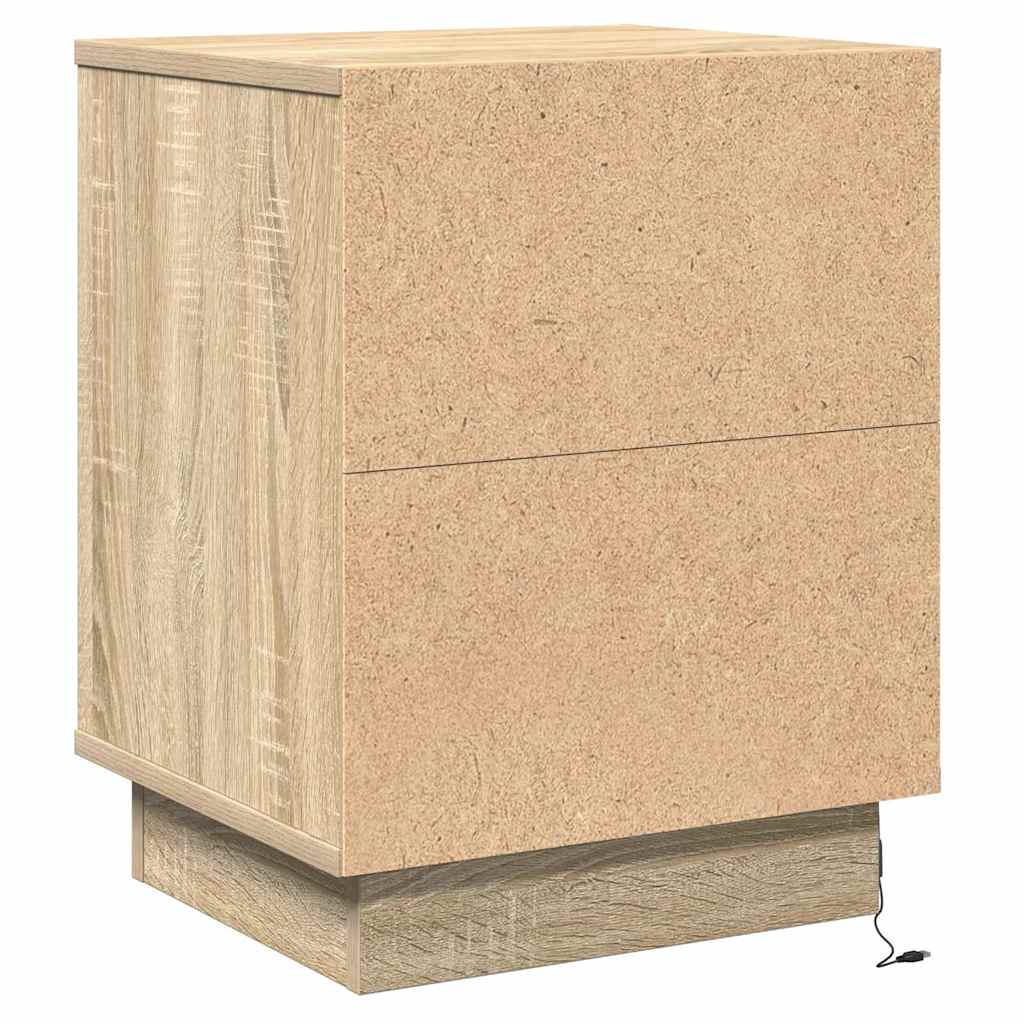 Bedside Cabinet with 2 pcs Sonoma oak 39 x 34.5 x 50 cm