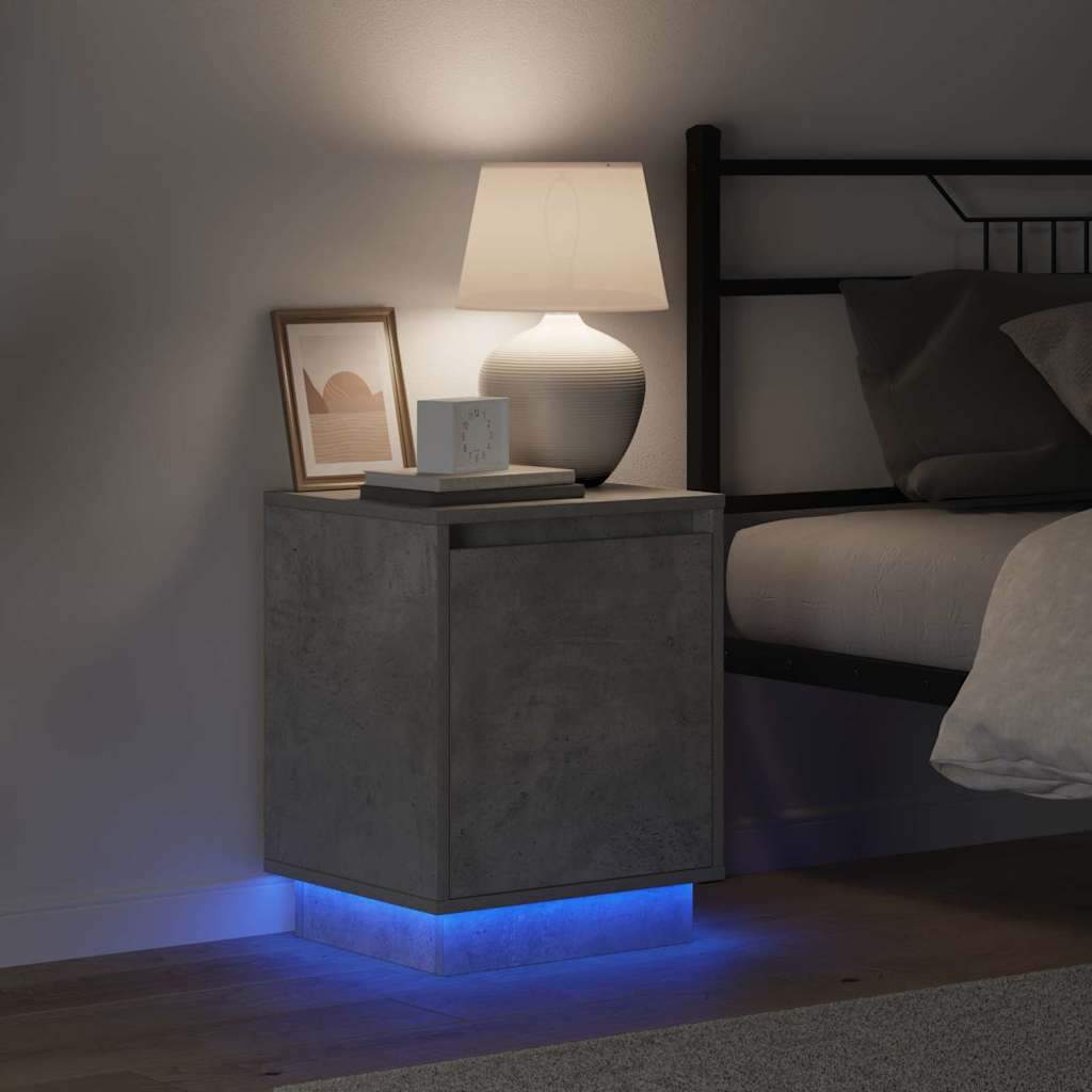 Bedside Cabinet with 2 pcs Concrete grey 39 x 34.5 x 50 cm