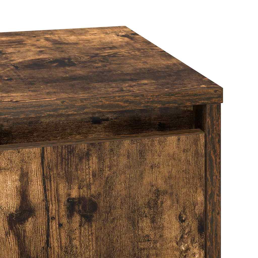 Bedside Cabinet with 2 pcs Smoked Oak 39 x 34.5 x 50 cm