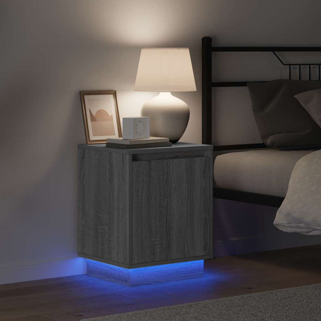Bedside Cabinet 2 pcs Grey 39 x 34.5 x 50 cm Engineered wood