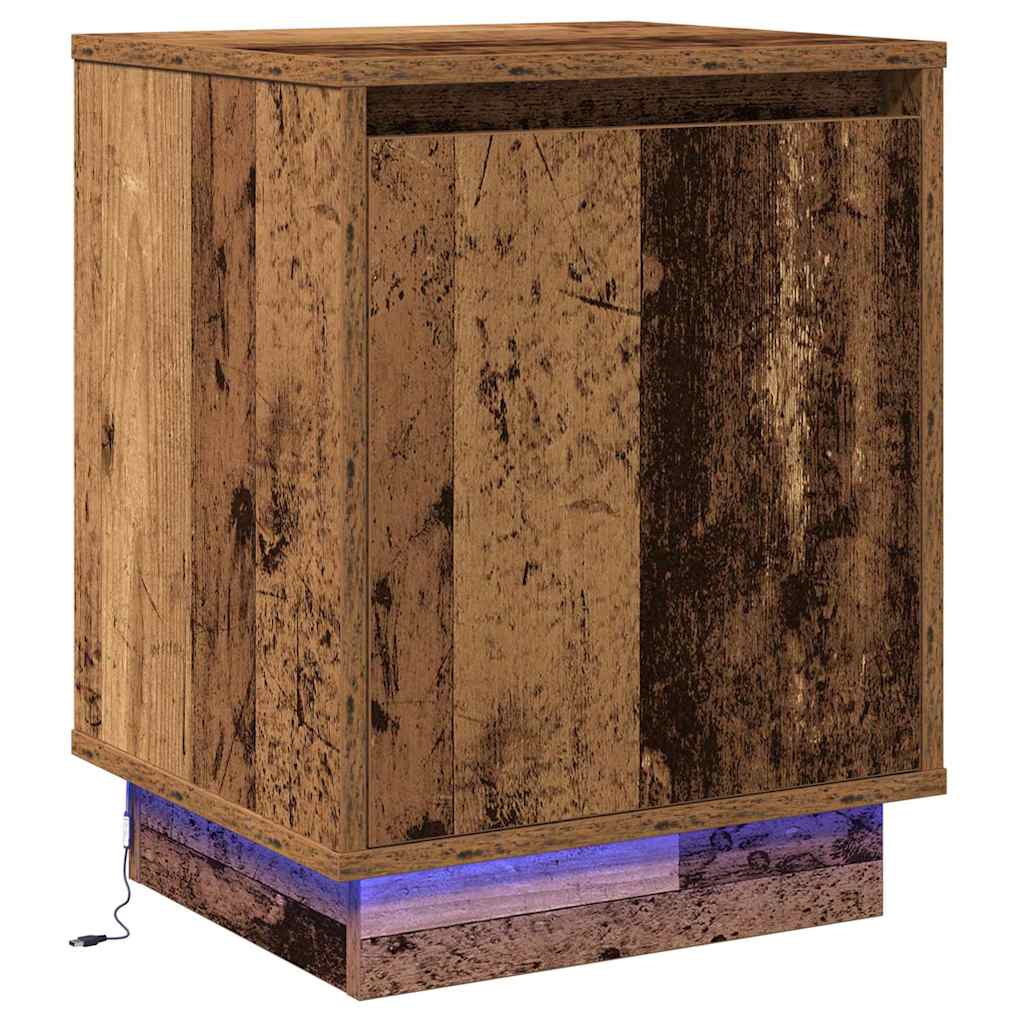 Bedside Cabinet with Old Wood 39 x 34.5 x 50 cm Engineered wood