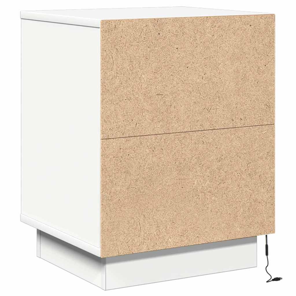 Bedside Cabinet with White 39 x 34.5 x 50 cm Engineered wood