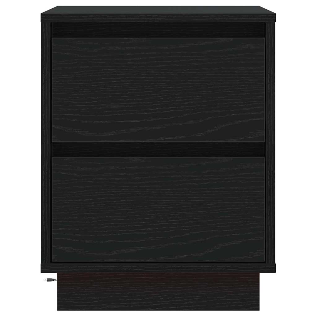 Bedside Cabinet with Black 39 x 34.5 x 50 cm Engineered wood