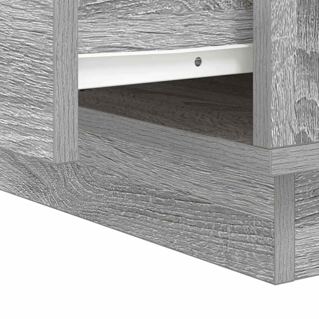 Bedside Cabinet with Grey 39 x 34.5 x 50 cm Engineered wood
