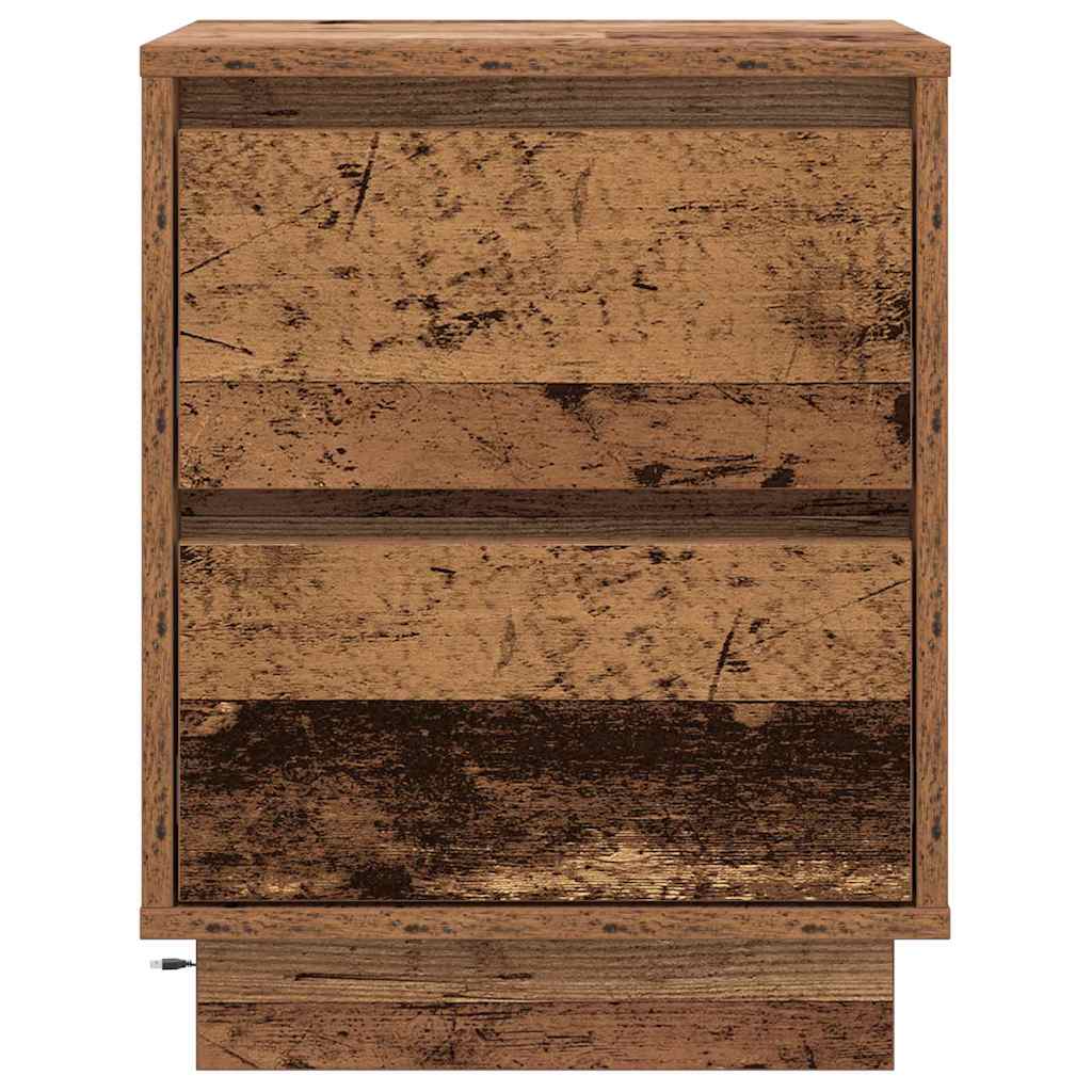 Bedside Cabinet with Old Wood 39 x 34.5 x 50 cm Engineered wood