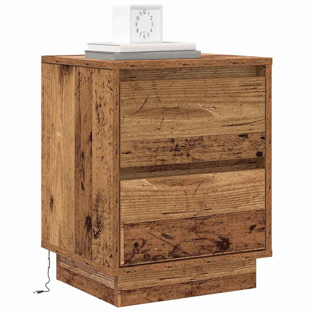 Bedside Cabinet with Old Wood 39 x 34.5 x 50 cm Engineered wood