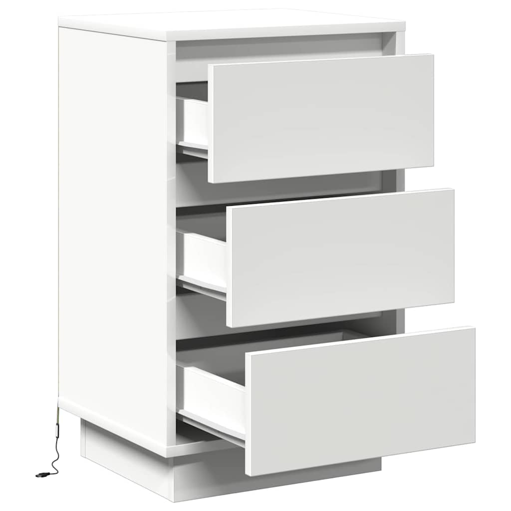 Bedside Cabinet with White 39 x 34.5 x 65 cm Engineered wood