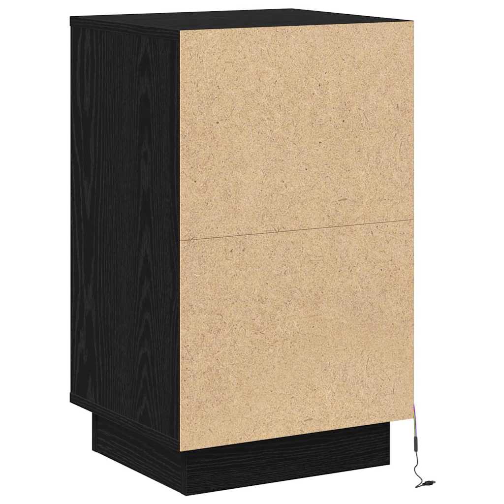 Bedside Cabinet with Black 39 x 34.5 x 65 cm Engineered wood