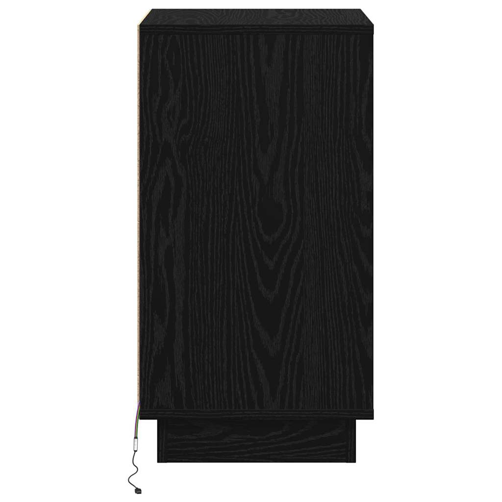 Bedside Cabinet with Black 39 x 34.5 x 65 cm Engineered wood