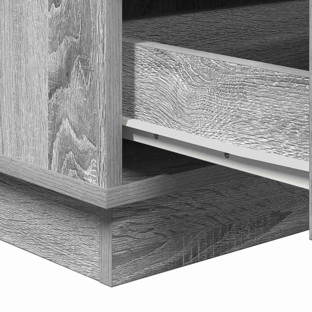 Bedside Cabinet with Grey 39 x 34.5 x 65 cm Engineered wood