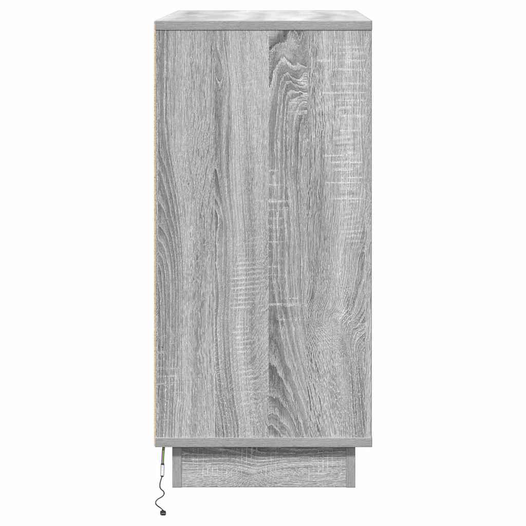 Bedside Cabinet with Grey 71 x 34.5 x 75 cm Engineered wood