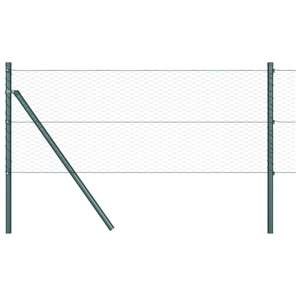Fence with Posts Green 0.6 x 10 m PVC-coated steel