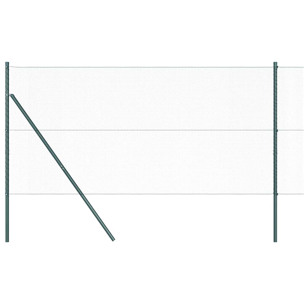 Fence with Posts Green 1.4 x 10 m PVC-coated steel