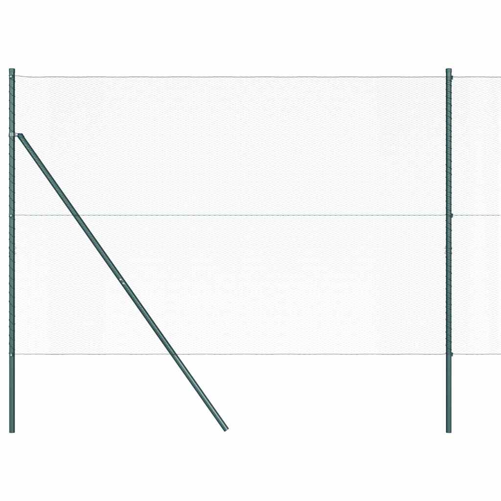 Fence with Posts Green 1.6 x 10 m PVC-coated steel