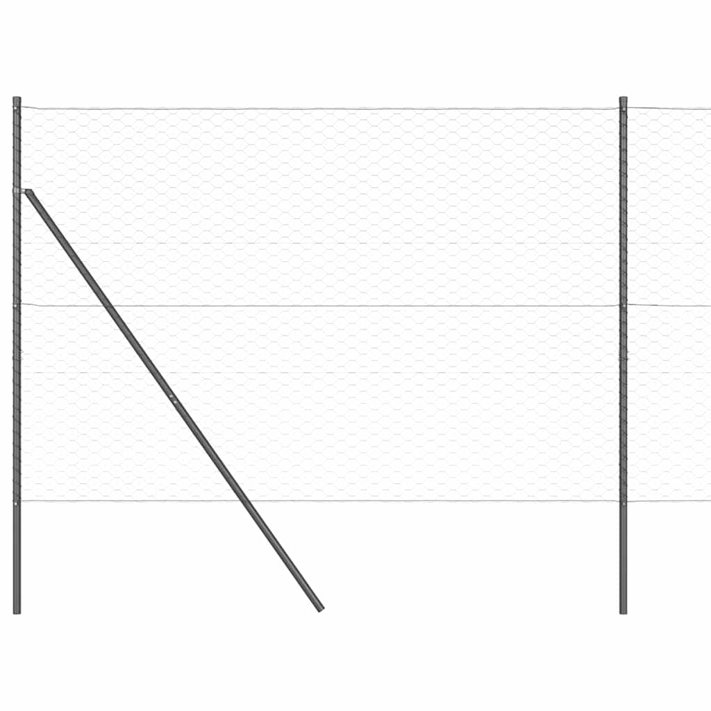 Fence with Posts Grey 1.6 x 10 m PVC-coated steel
