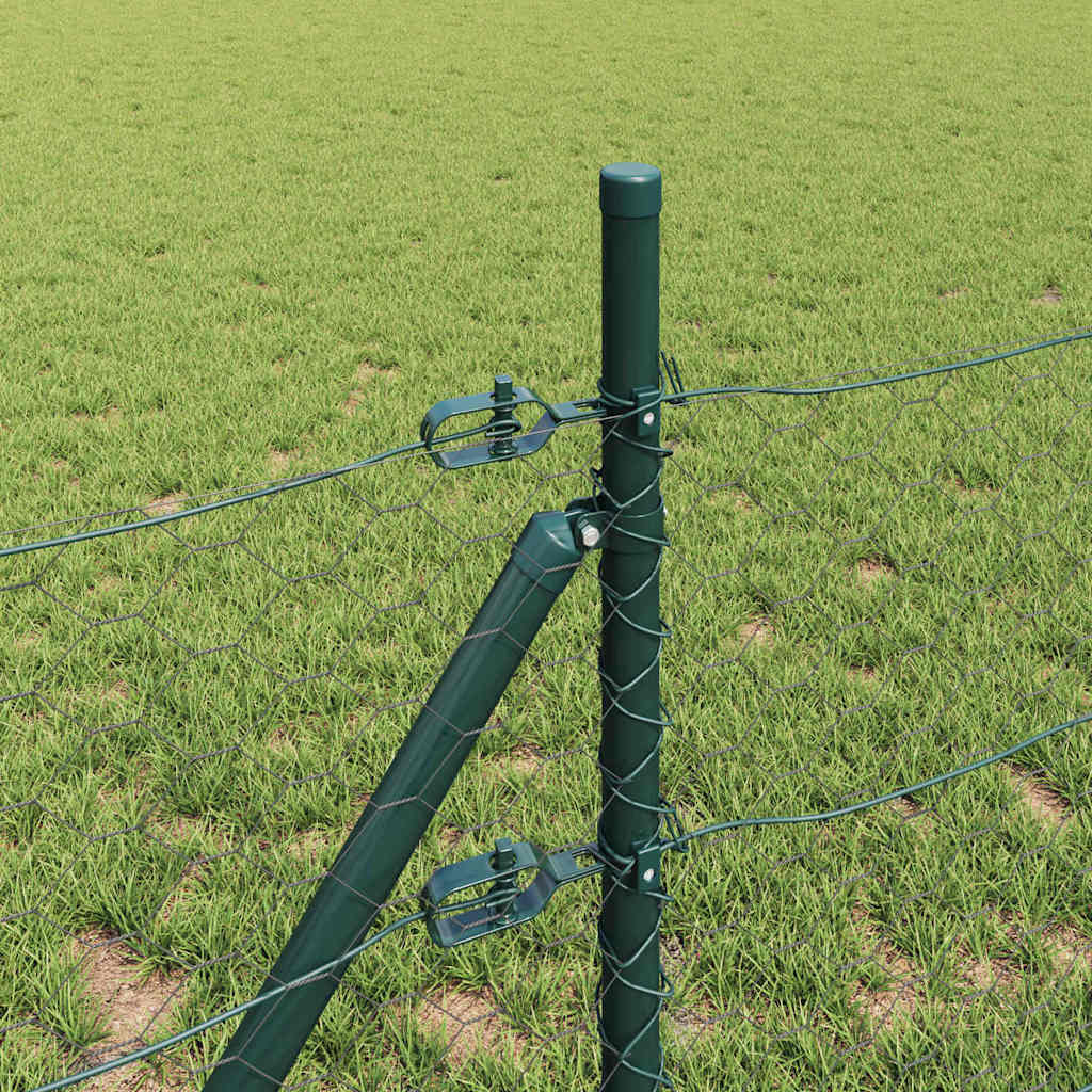 Fence with Posts Grey 0.4 x 50 m PVC-coated steel