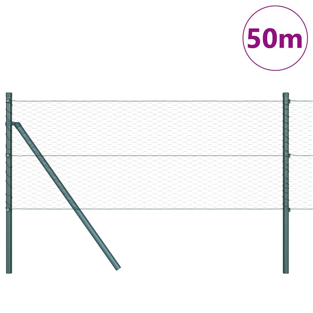 Fence with Posts Grey 0.6 x 50 m PVC-coated steel
