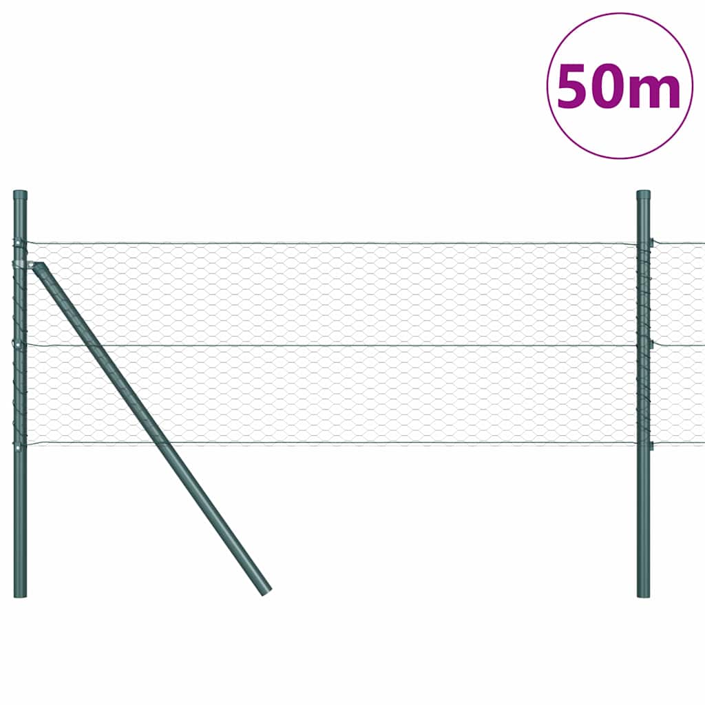 Fence with Posts Grey 0.8 x 50 m PVC-coated steel