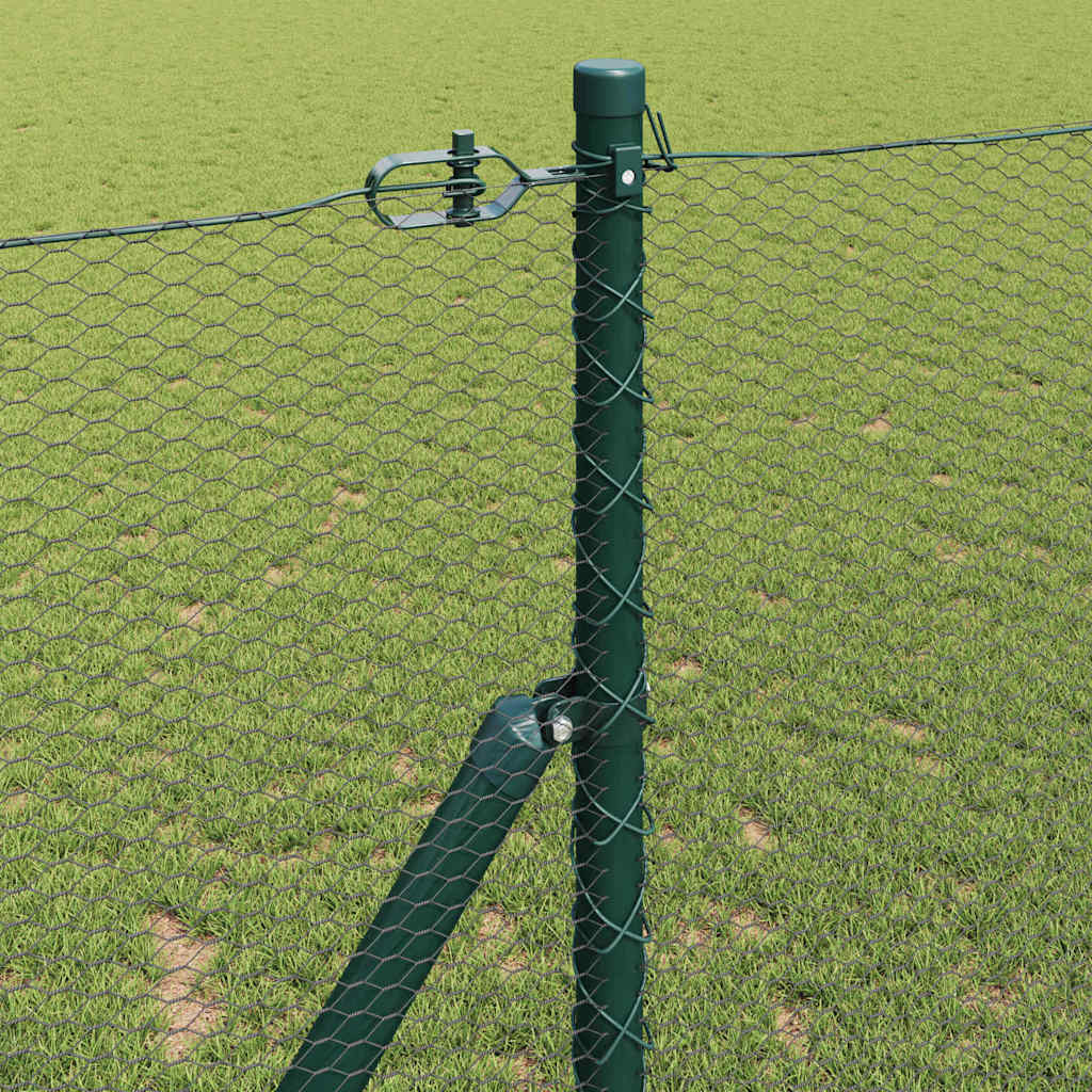 Fence with Posts Grey 1.4 x 50 m PVC-coated steel