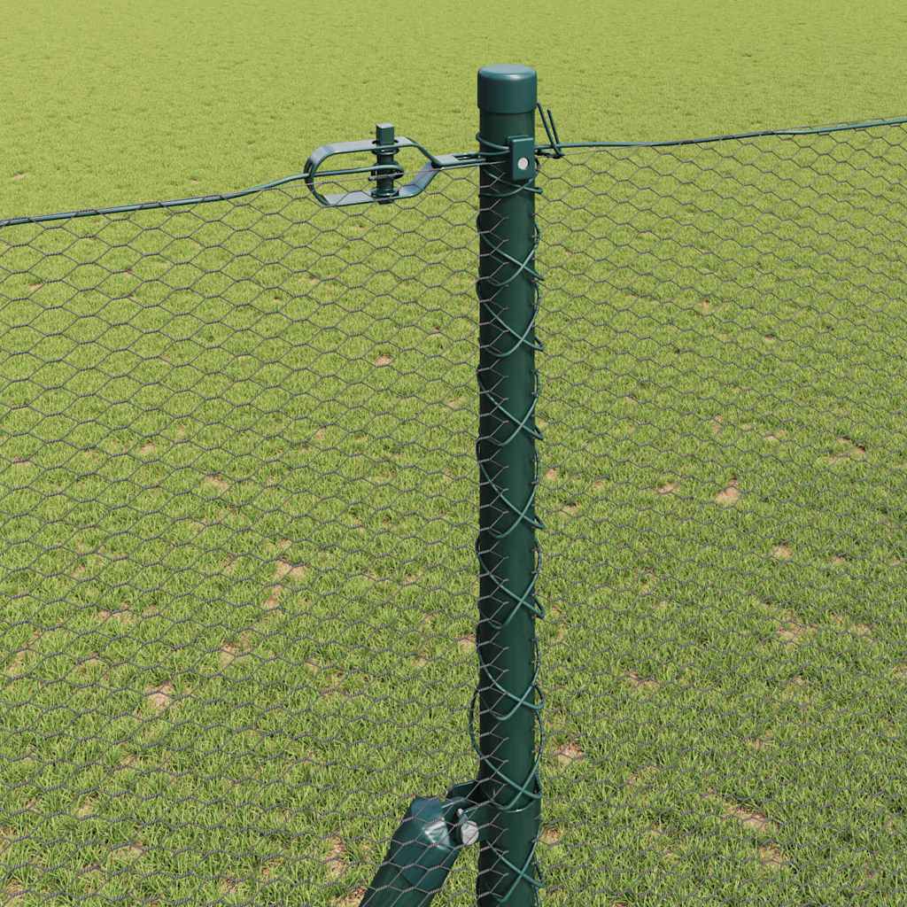 Fence with Posts Grey 1.5 x 50 m PVC-coated steel