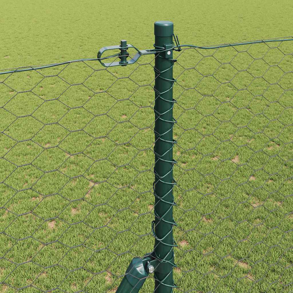 Fence with Posts Grey 1.6 x 50 m PVC-coated steel