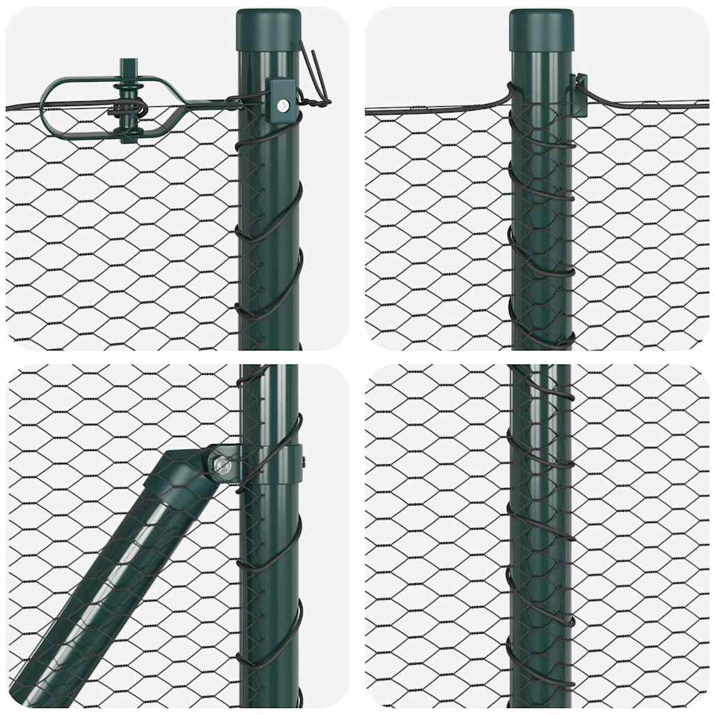 Fence with Posts Grey 0.4 x 100 m PVC-coated steel