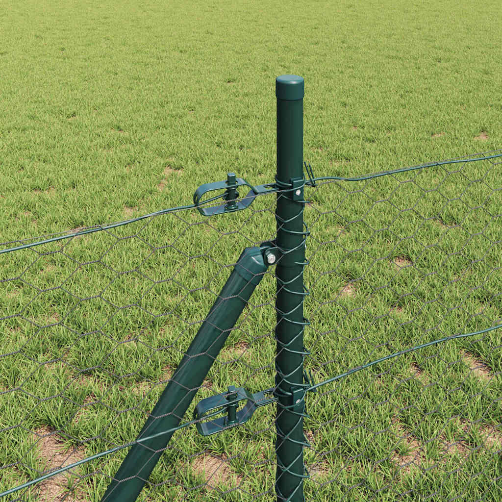Fence with Posts Grey 0.4 x 100 m PVC-coated steel