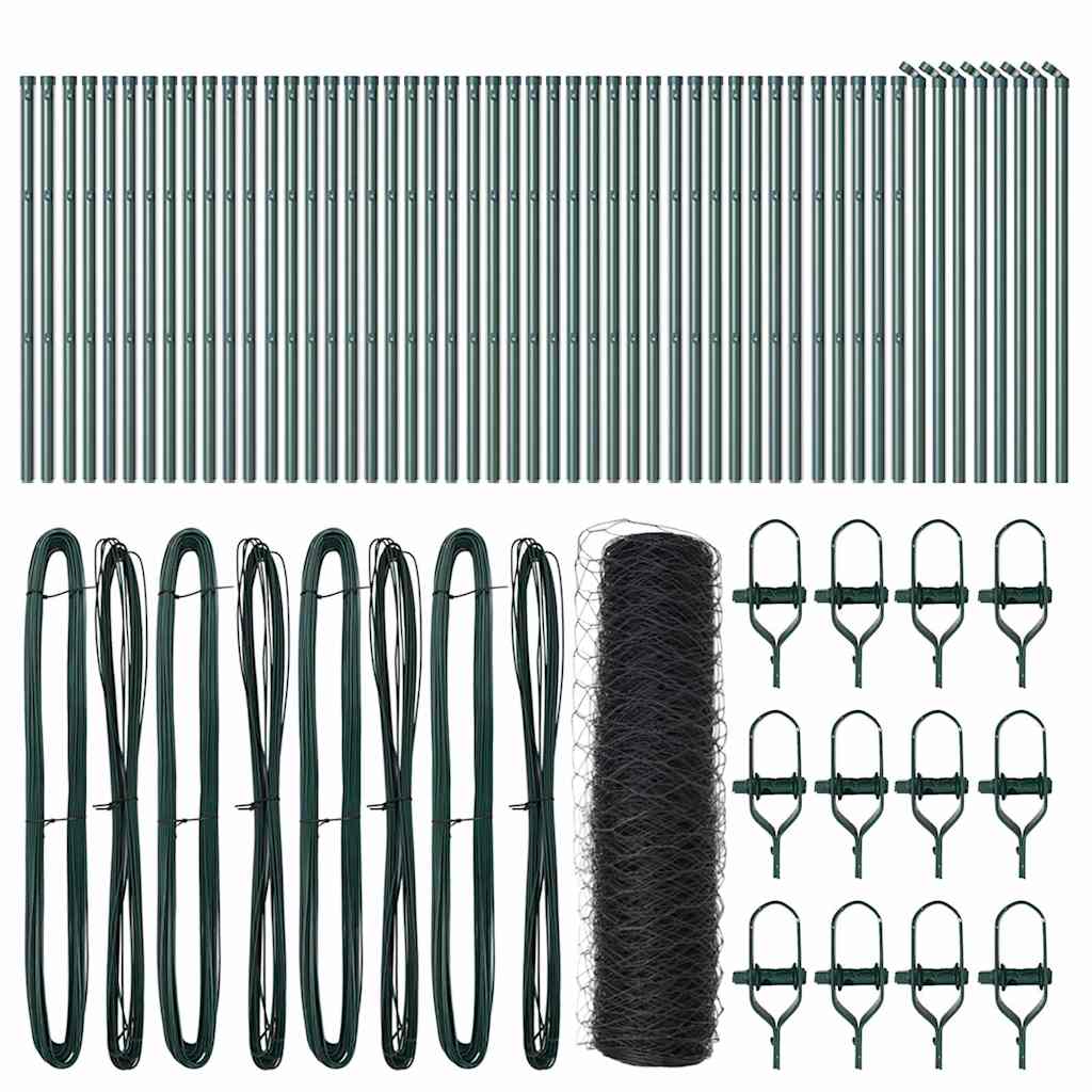 Fence with Posts Grey 0.4 x 100 m PVC-coated steel