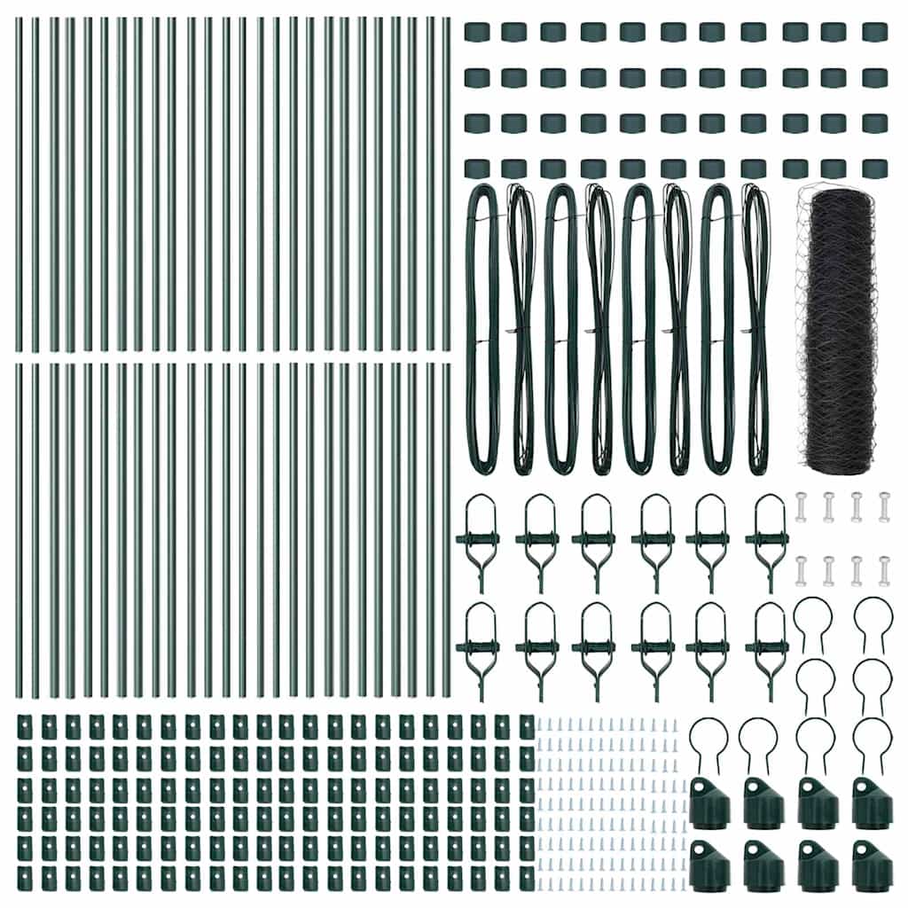 Fence with Posts Grey 0.4 x 100 m PVC-coated steel
