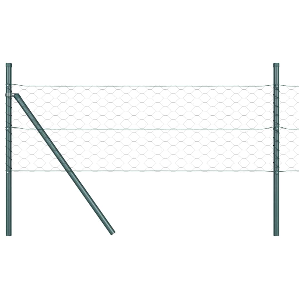 Fence with Posts Grey 0.5 x 100 m PVC-coated steel