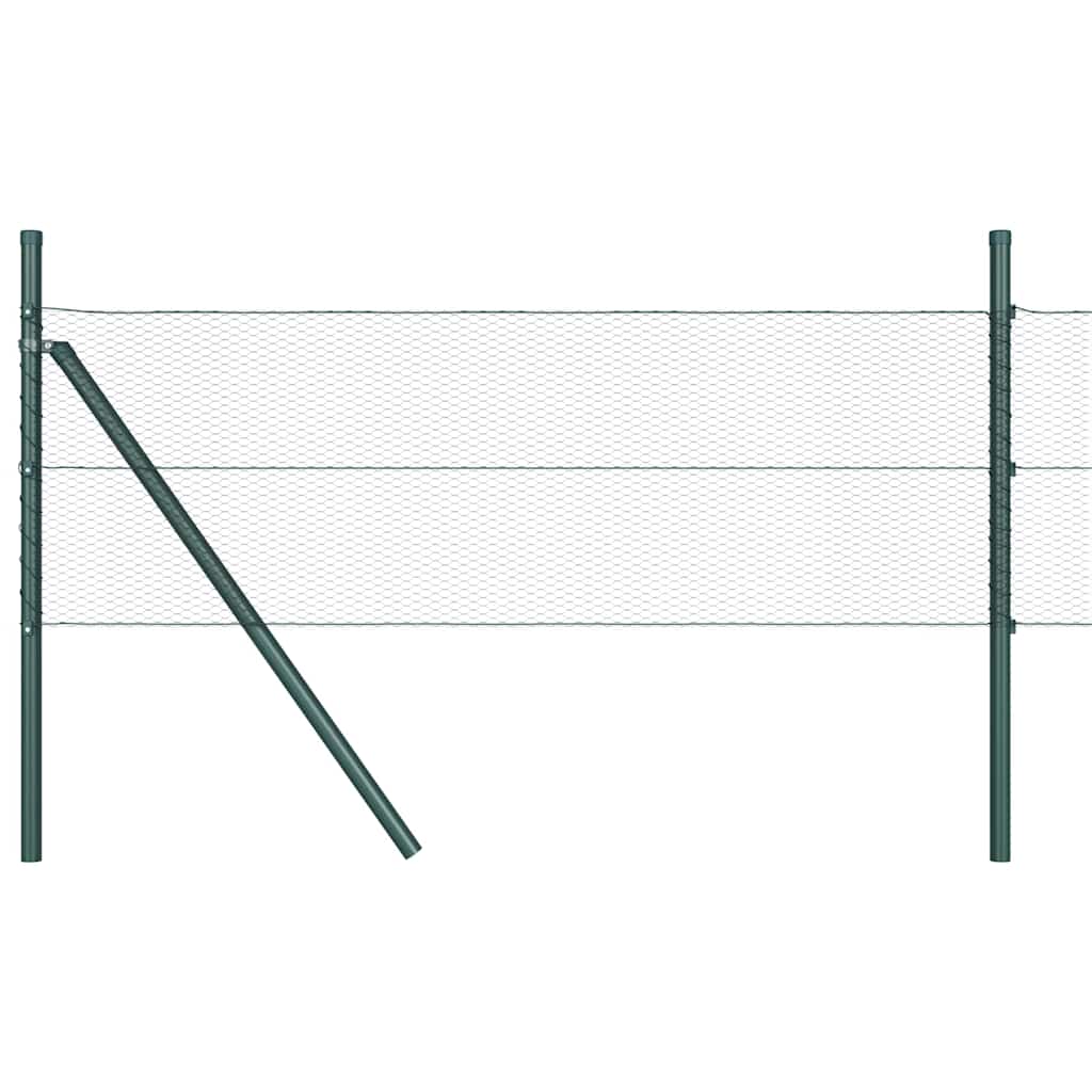 Fence with Posts Grey 0.6 x 100 m PVC-coated steel