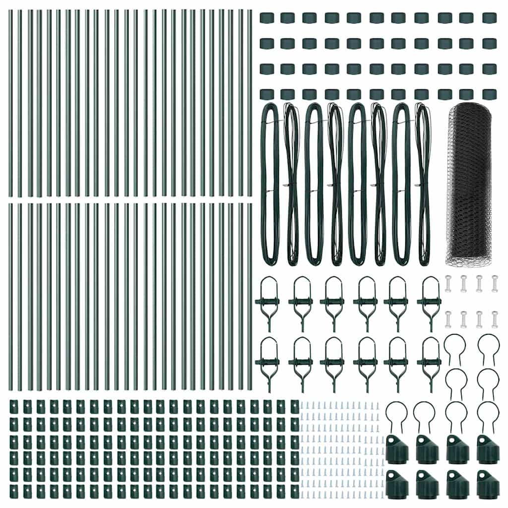 Fence with Posts Grey 0.6 x 100 m PVC-coated steel