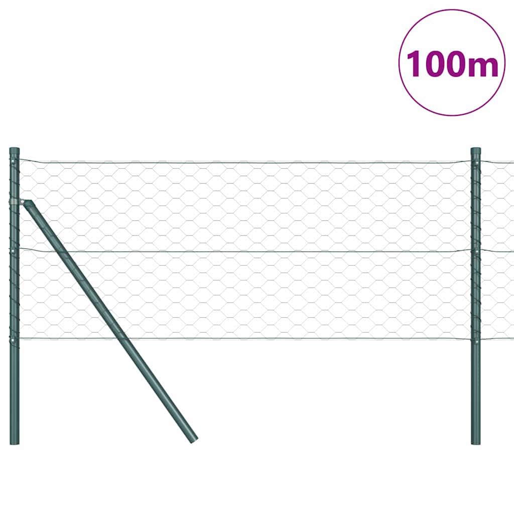 Fence with Posts Grey 0.6 x 100 m PVC-coated steel