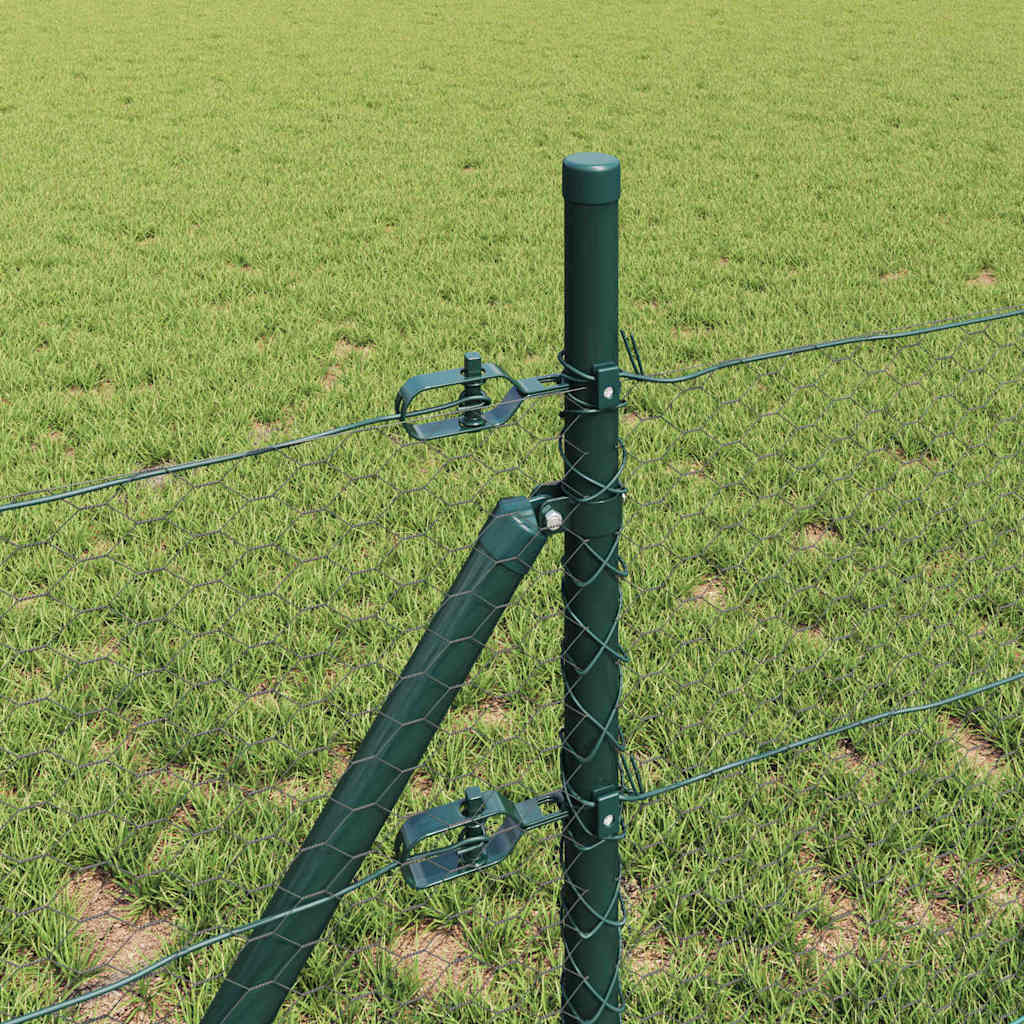 Fence with Posts Grey 0.8 x 100 m PVC-coated steel