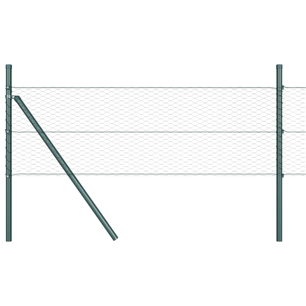 Fence with Posts Grey 0.8 x 100 m PVC-coated steel