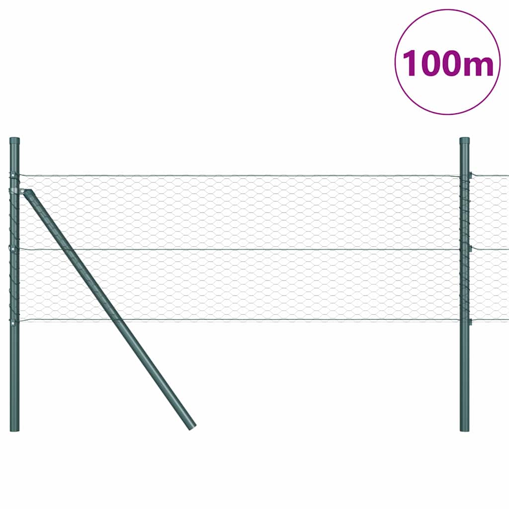 Fence with Posts Grey 0.8 x 100 m PVC-coated steel