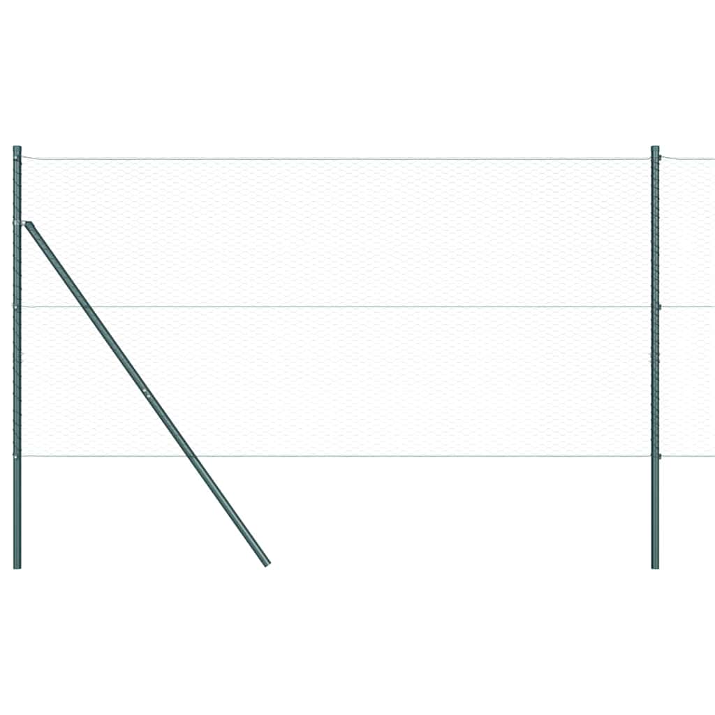 Fence with Posts Grey 1 x 100 m PVC-coated steel