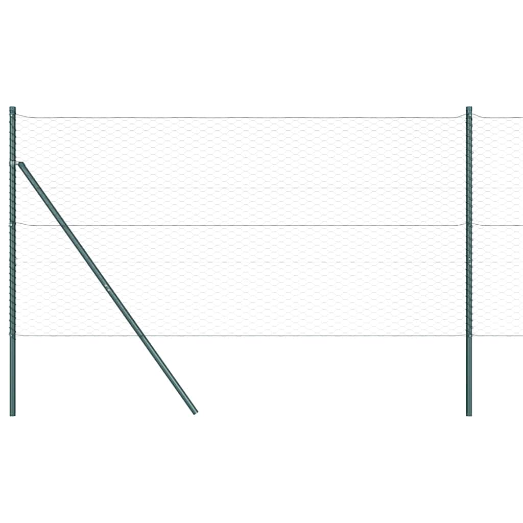 Fence with Posts Grey 1 x 100 m PVC-coated steel