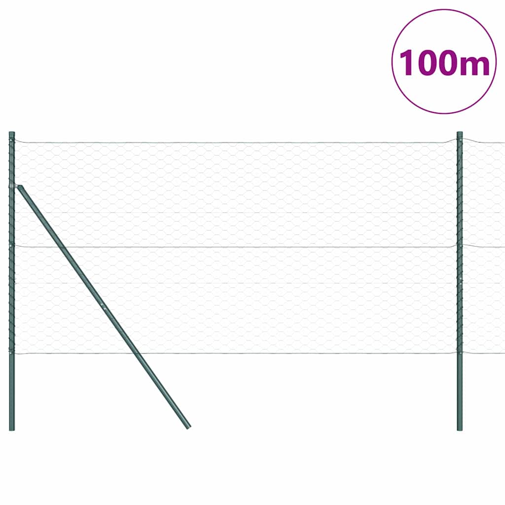 Fence with Posts Grey 1.2 x 100 m PVC-coated steel